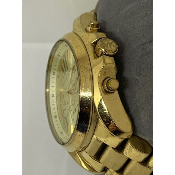 Michael Kors MK5605 Unisex Stainless Steel Analog Champagne Dial Watch W187 - Picture 3 of 11